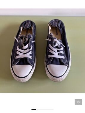 Converse Black Low Top Canvas Sneakers with White Accents